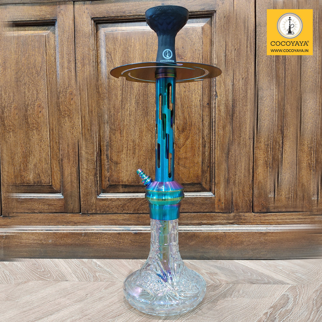 COCOYAYA Jade Series Valeria Hookah Rainbow (Design 3 Transparent Base) with Bag