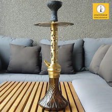 Load image into Gallery viewer, COCOYAYA Jade Series Valeria Hookah Golden ( Design 8 Dark Grey Base ) With Bag
