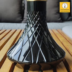 COCOYAYA Jade Series Valeria Hookah Golden ( Design 2 Black Base ) With Bag