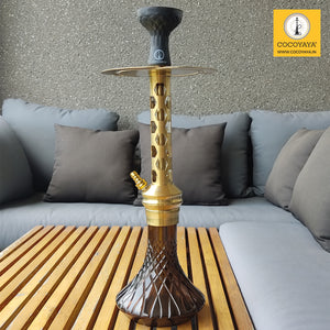COCOYAYA Jade Series Valeria Sigma Hookah Golden ( Design 4 Dark Grey Base )
