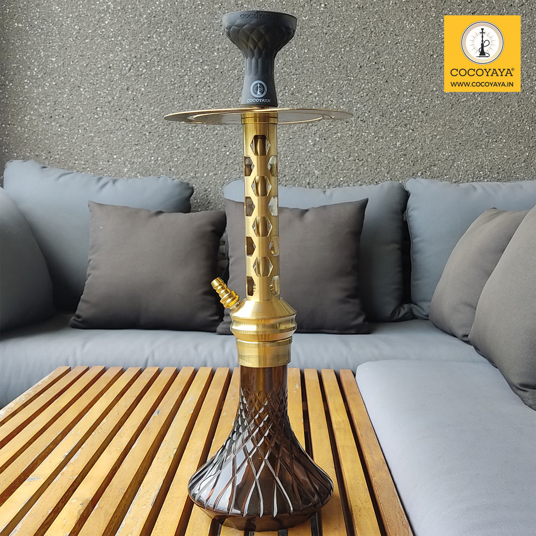 COCOYAYA Jade Series Valeria Sigma Hookah Golden ( Design 4 Dark Grey Base )