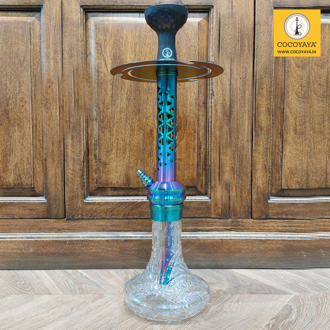 COCOYAYA Jade Series Valeria Hookah Rainbow (Design 5 Transparent Base) with Bag