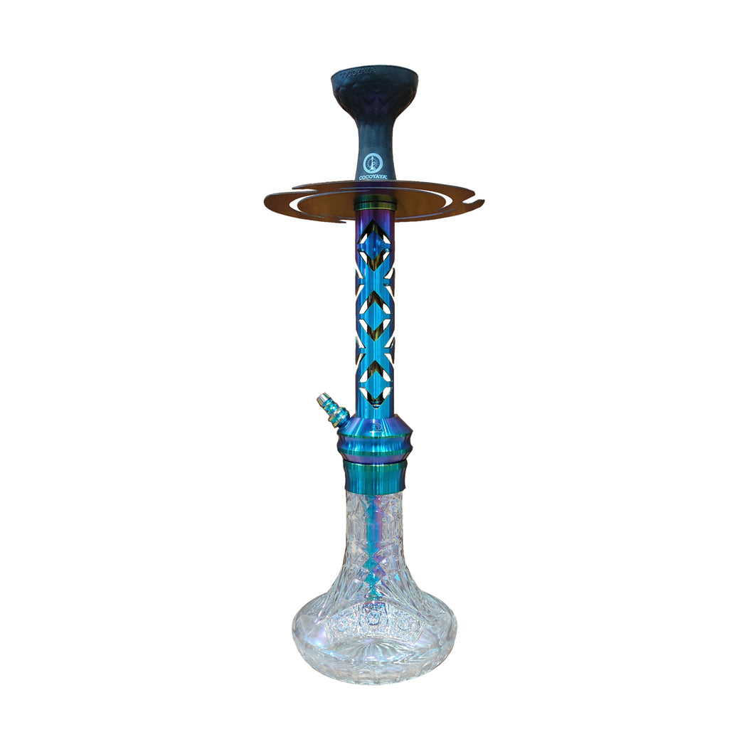 COCOYAYA Jade Series Valeria Hookah Rainbow (Design 2 Transparent Base) with Bag