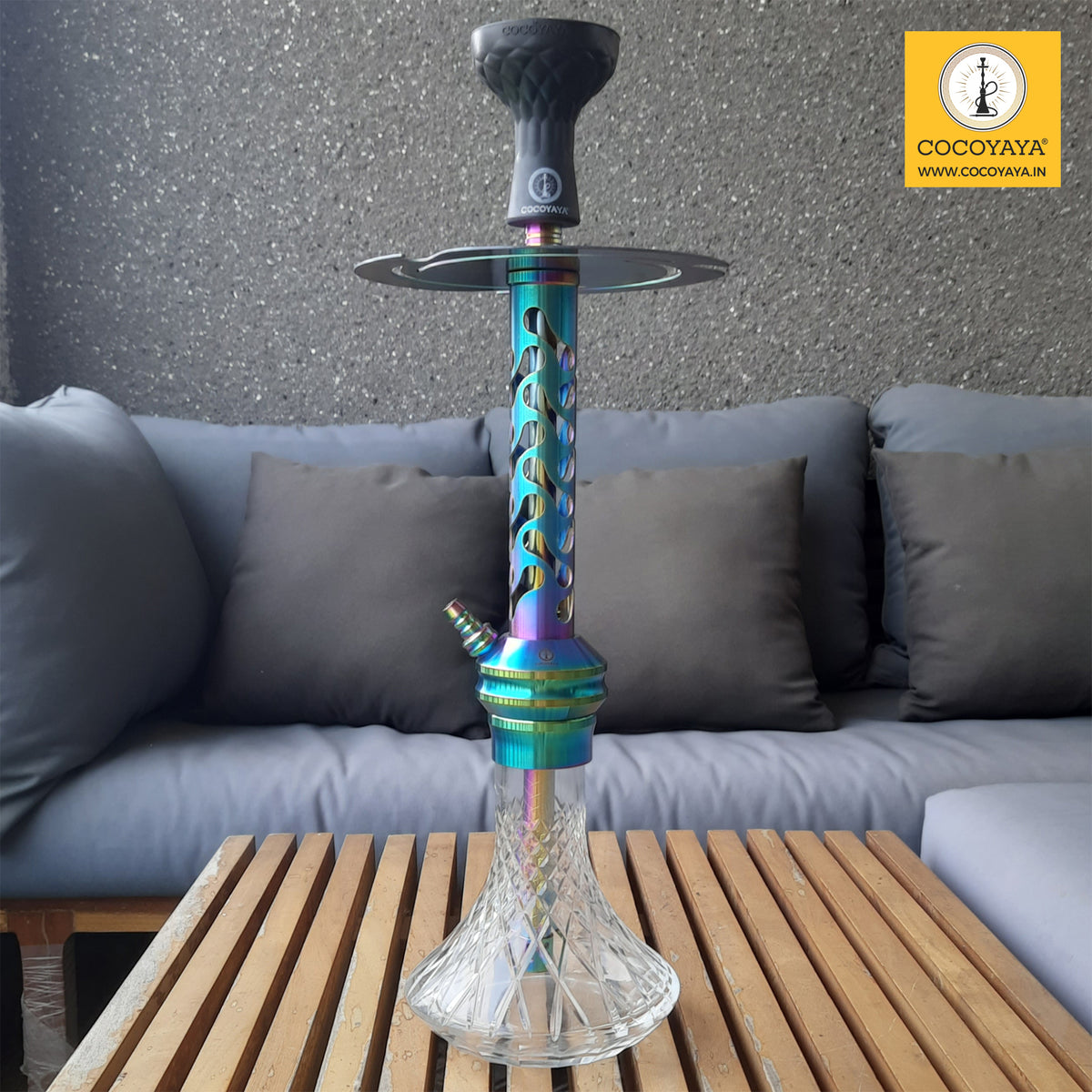 COCOYAYA Jade Series Valeriya Hookah Rainbow (Design 6 Transparent Bas ...