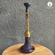 Load image into Gallery viewer, COCOYAYA Jade Series Valeria Hookah Golden (Design 9 Purple Base) With Bag
