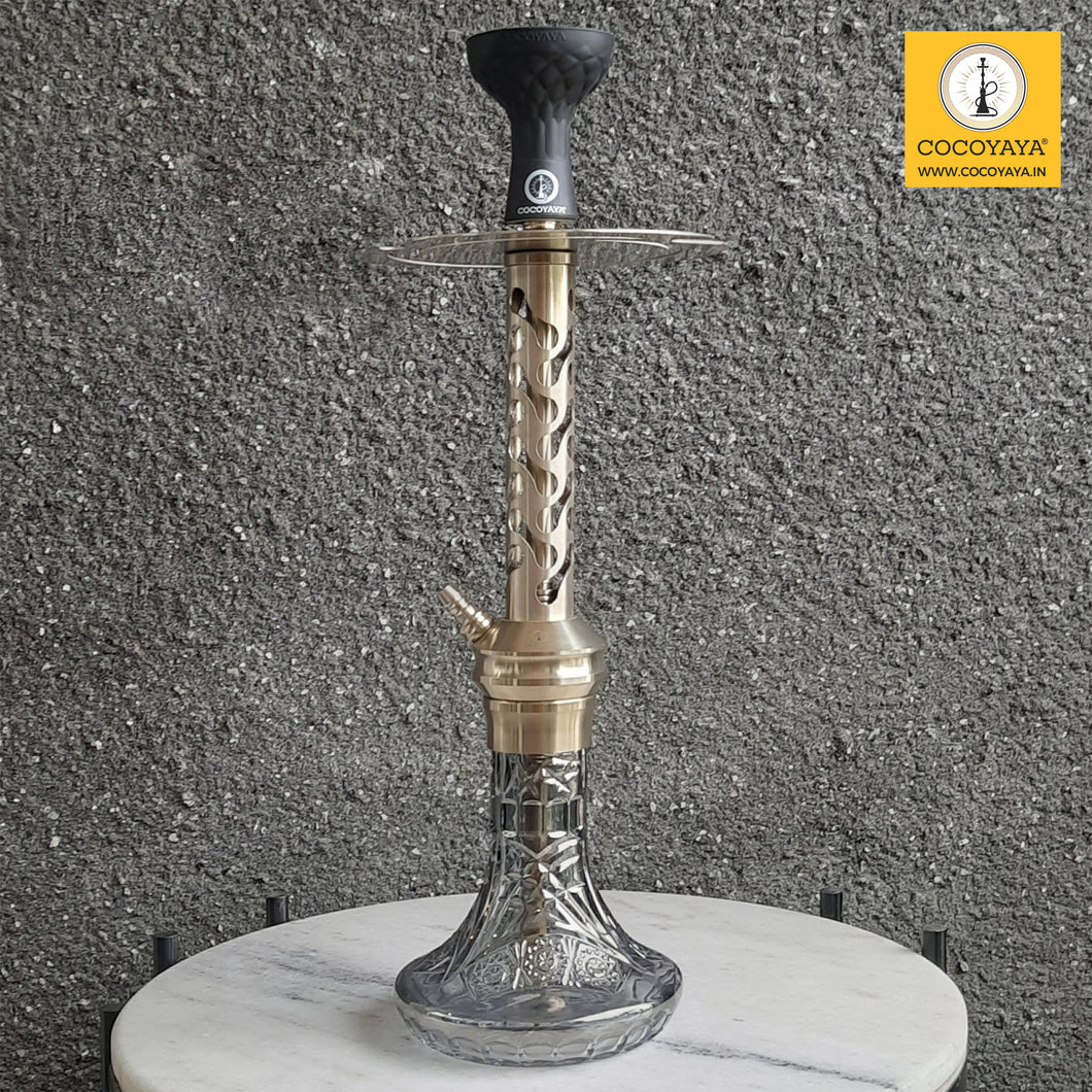 COCOYAYA Jade Series Valeriya Hookah Golden (Design 7 Grey Base) with Bag