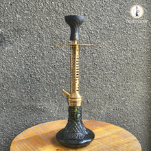 Load image into Gallery viewer, COCOYAYA Jade Series Valeria Hookah Golden (Design 1 Green Base) With Bag
