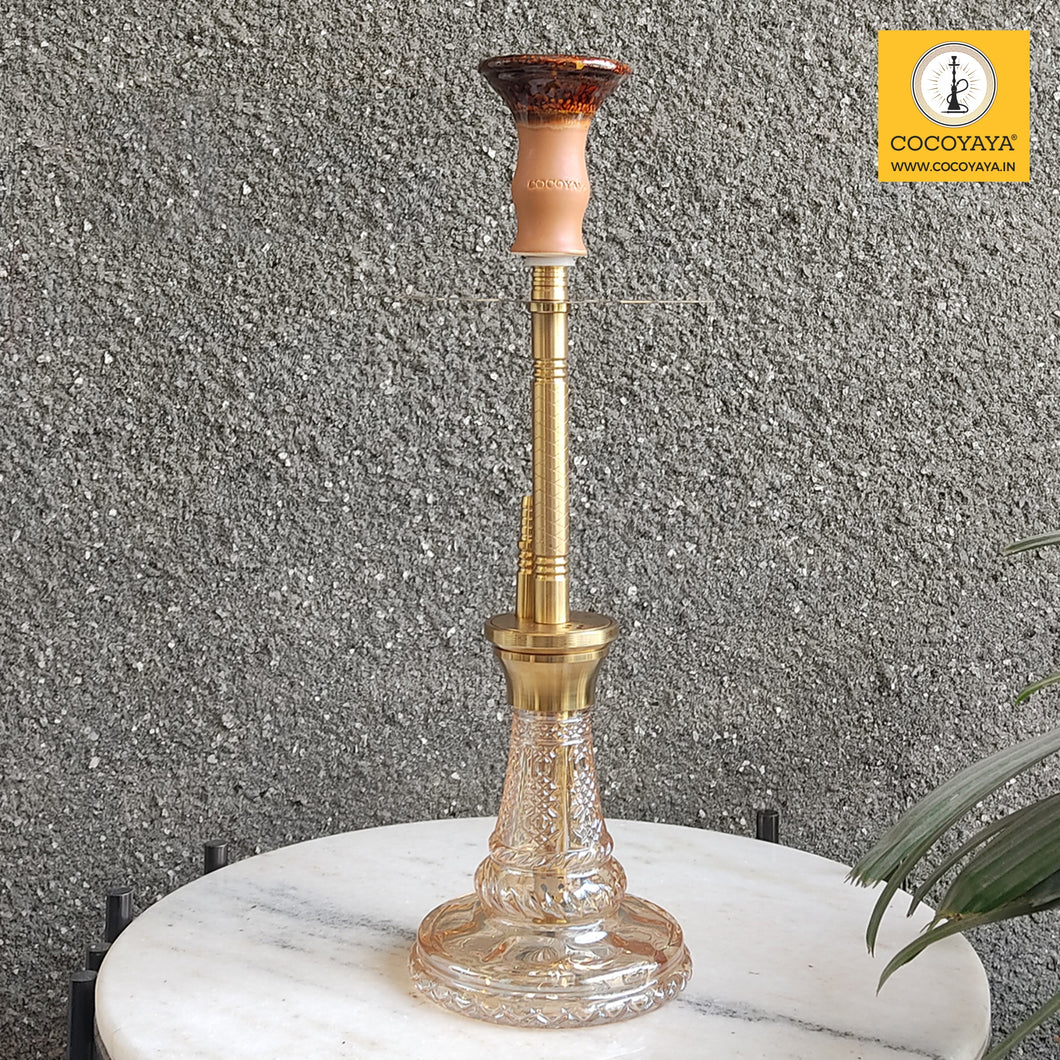 COCOYAYA Prince Series Vasco With Bag Hookah Golden ( Orange Base )