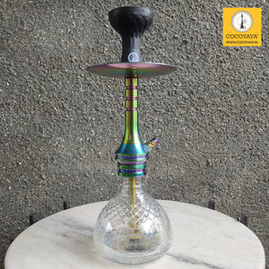 COCOYAYA VIP Takeover Series Bobby Hookah Rainbow ( Transparent Base ) With Bag