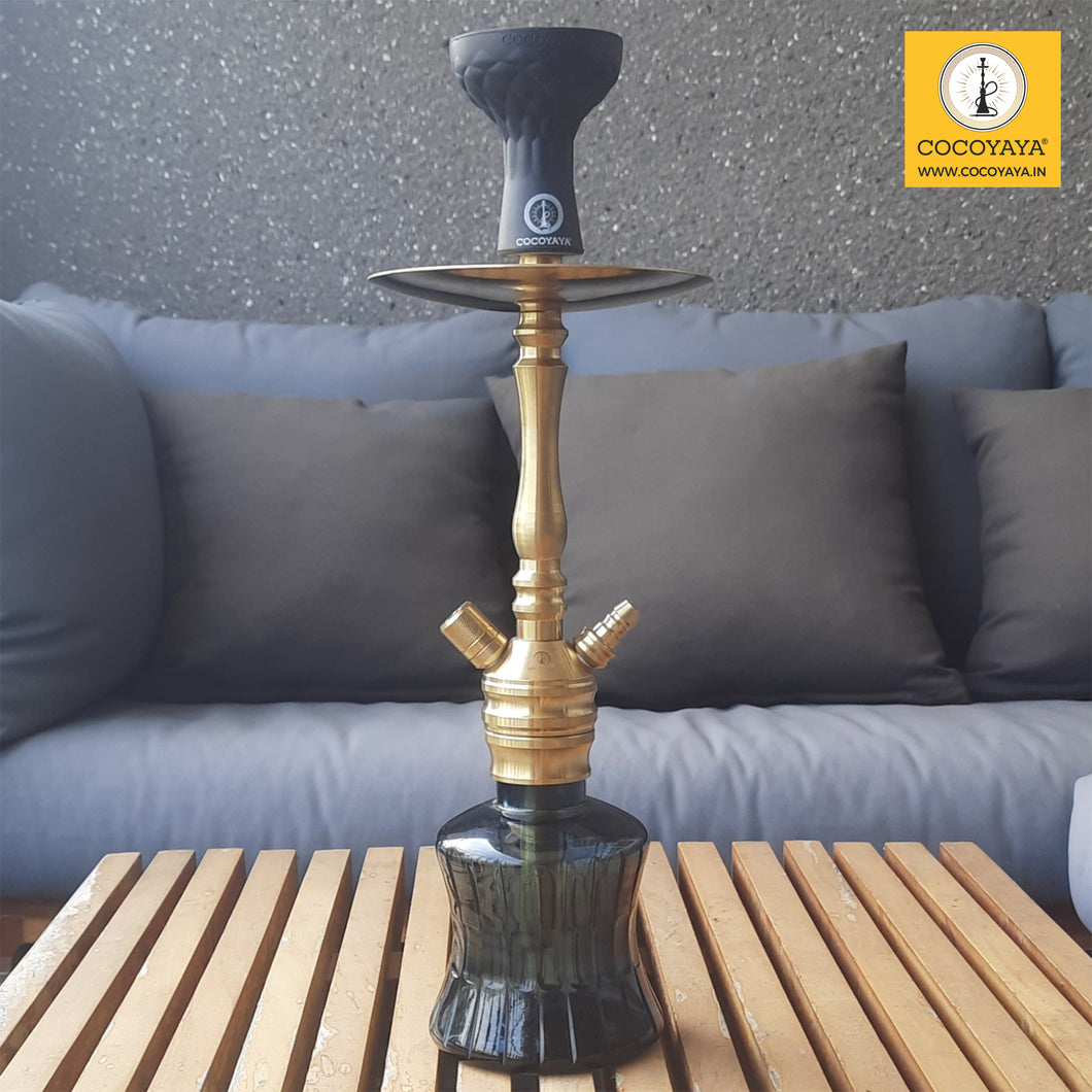 COCOYAYA VIP Takeover Series Robby Hookah Golden ( Black Base ) With Bag