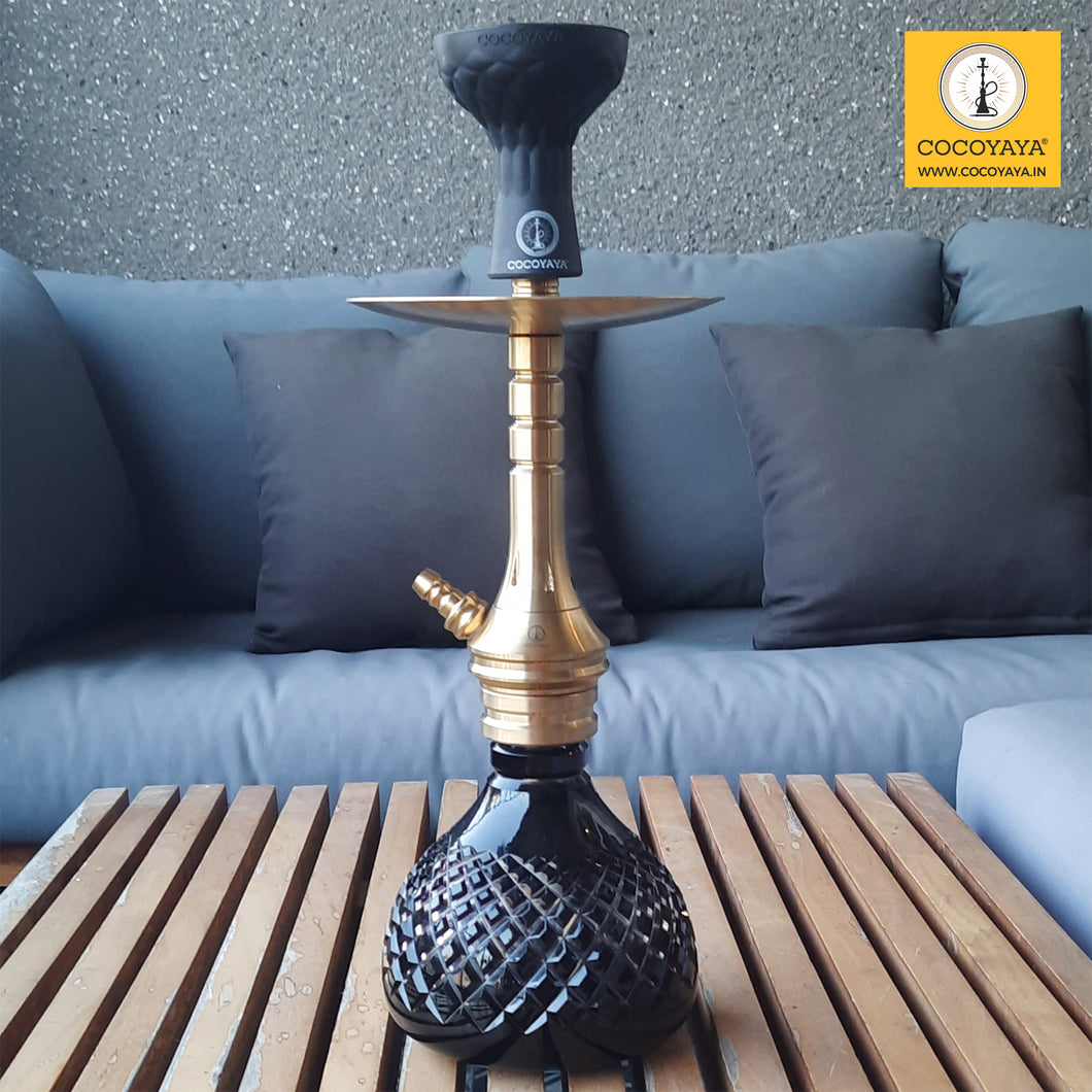 COCOYAYA VIP Takeover Series Bobby Hookah Golden ( Black Base ) With Bag