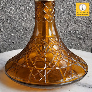 COCOYAYA Wood Pro Series Hookah Golden Dark Brown Stem ( Amber Base )(with bag)