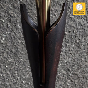 COCOYAYA Wood Pro Series Hookah Golden Dark Brown Stem ( Amber Base )(with bag)
