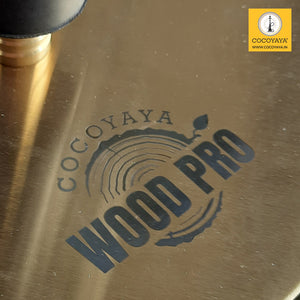 COCOYAYA Wood Pro Series Hookah Golden Dark Brown Stem ( Amber Base )(with bag)