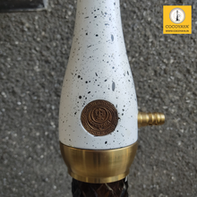 Load image into Gallery viewer, COCOYAYA Wood Pro Series Hookah Golden White Stem ( Grey Base )(with bag)
