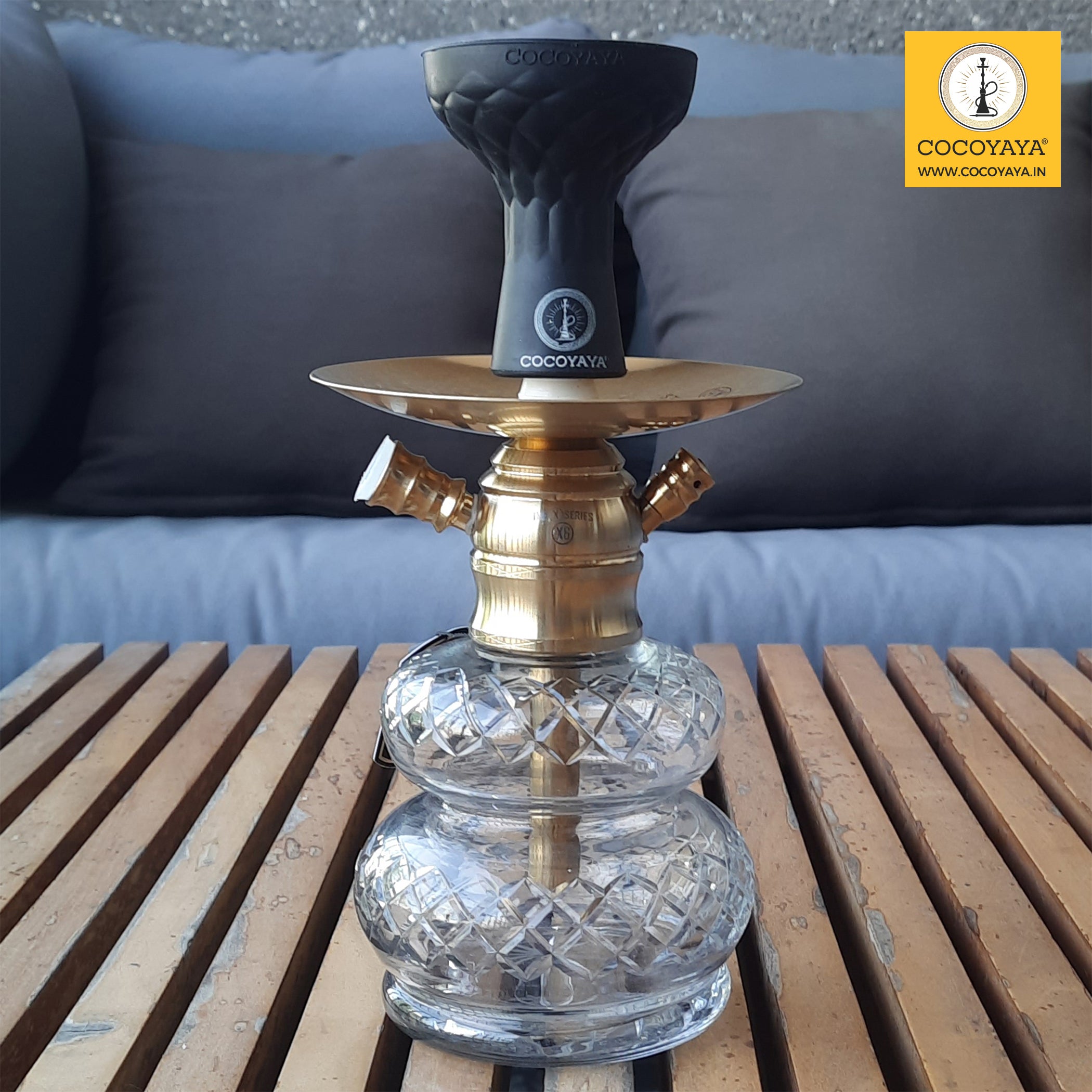 COCOYAYA X Series Hookah X6 Golden ( Transparent Base ) – Cocoyaya