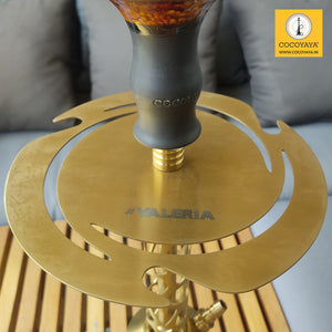 COCOYAYA Jade Series Valeriya Zeta Hookah Golden ( Design 4 Orange Base )(with bag)