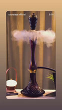 Load and play video in Gallery viewer, COCOYAYA Wood Pro Series Hookah Golden White Stem ( Grey Base )(with bag)
