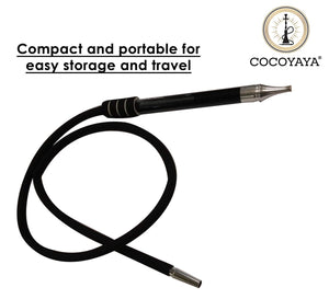 COCOYAYA Metal Freez Rubber Synthetic Hookah Pipe Long 68 Inch For All Hookah Colour May Vary