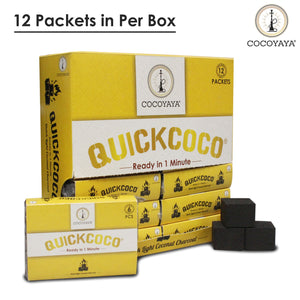 Cocoyaya Pack of 3 Quick Light Coconut Charcoal For Hookah Shisha - 12 Packet (216 Cubes)
