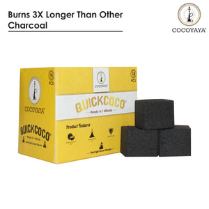 Cocoyaya Pack of 3 Quick Light Coconut Charcoal For Hookah Shisha - (54 Cubes)
