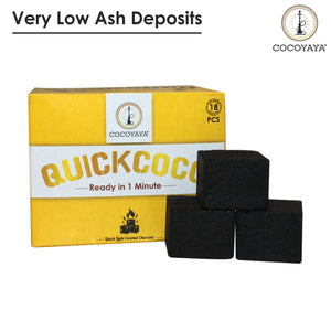Cocoyaya Pack of 12 Quick Light Coconut Charcoal For Hookah Shisha - (216 Cubes)