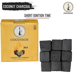 COCOYAYA Coconut Hookah Charcoal for Hookah - 250 Gm (18 Cubs)