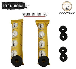 COCOYAYA Polo Quick Light Charcoal for Hookah - 2 Rolls (20 Disks)