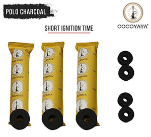 COCOYAYA Polo Quick Light Charcoal for Hookah - 3 Rolls (30 Disks)