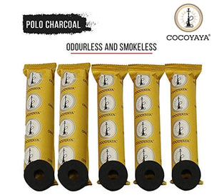 COCOYAYA Polo Quick Light Charcoal for Hookah - 5 Rolls (50 Disks)