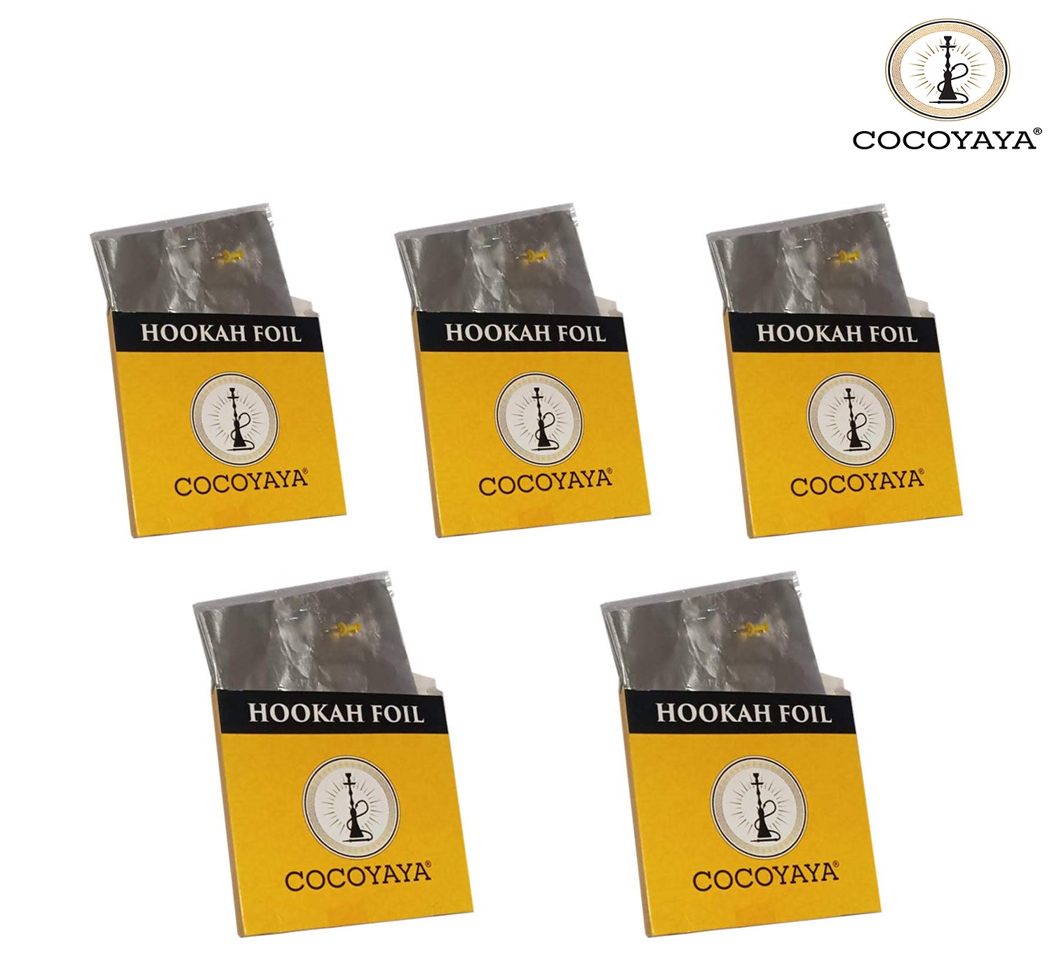 COCOYAYA Aluminium Foil Paper Precut for All Hookah (Pack of 5