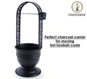 COCOYAYA Crown Large Hookah Charcoal Holder Stand (45cm) Black