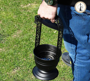 COCOYAYA Crown Large Hookah Charcoal Holder Stand (45cm) Black