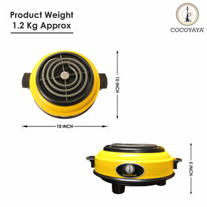 COCOYAYA Electric  Big Charcoal  Heater 1000 Watt Heater Stove Coal Burner Hookah Yellow (For Home use)