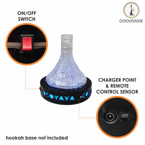 COCOYAYA Hookah Base Design Plate Round Shape 8 Inch LED Rechargeable For All Hookah (Design May Vary)
