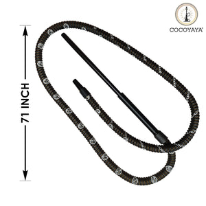 COCOYAYA Synthetic Hose Metal Grip Handle Long Hookah Pipe For All Hookah (71 Inches)